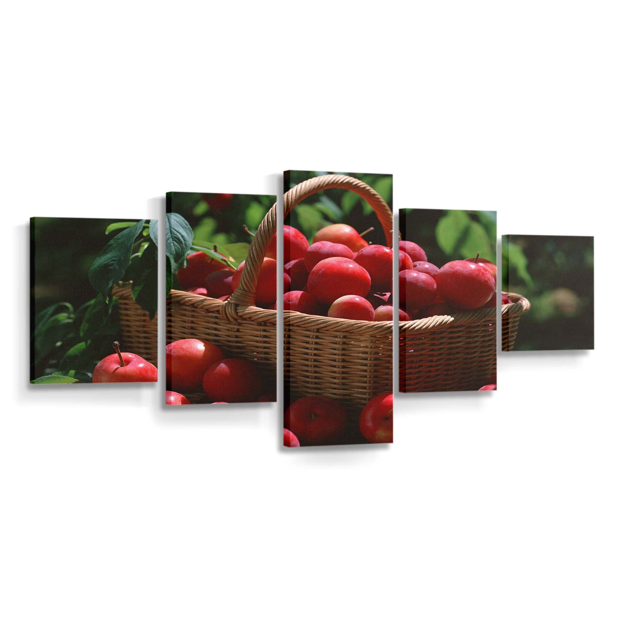 red plums in a basket wallpaper